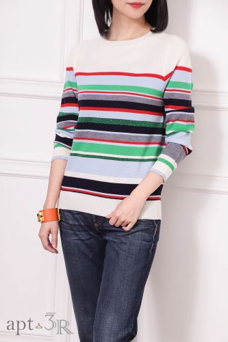 Stripe 條紋羊毛衫(白) 